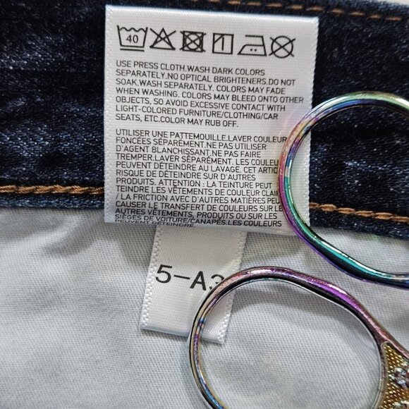 Uniqlo Jean Women 32 Indigo Relaxed Tapered High Rise Cropped Fabric By Kaihara - Picture 14 of 16